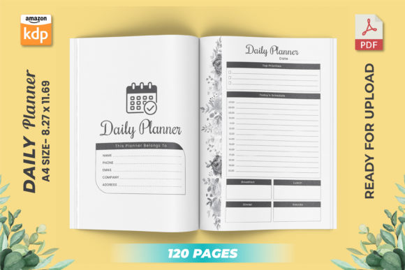 Download Daily Planner KDP Interior - Printable - Daily planner Collection