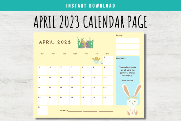 Download April 2023 Calendar Page for Kids - Calendar Collection