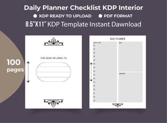 Download Daily Planner KDP Interior Printable - Daily planner Collection