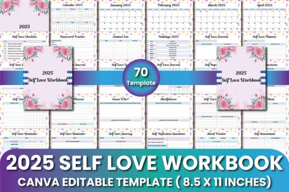 Download 2025 Self Love Workbook Planner - Premium Bundle