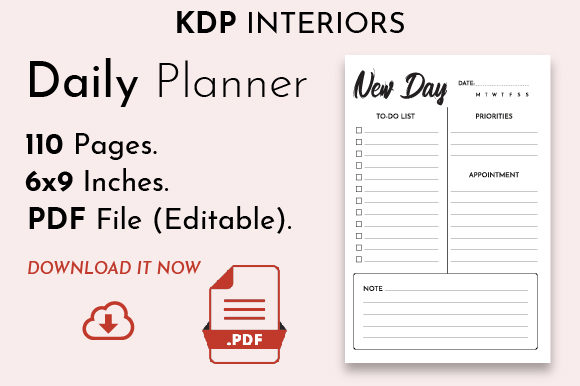 Download Undated Daily Planner [KDP Interior] - Daily planner Collection