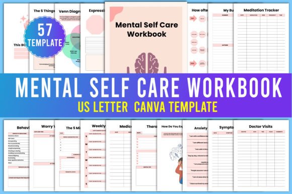 Download Mental Self Care Workbook Canva Template - Premium Resources