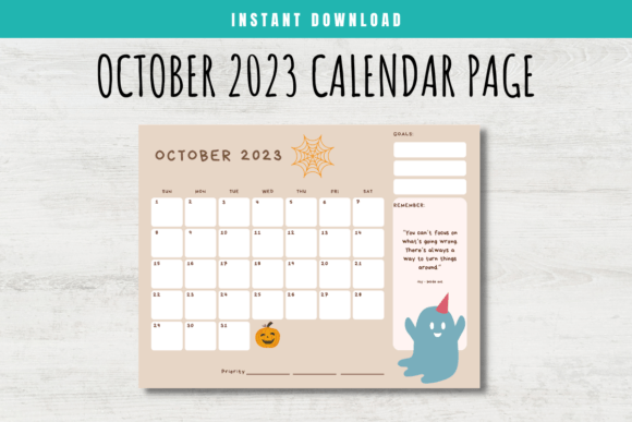 Download October 2023 Calendar Page for Kids - Calendar Collection