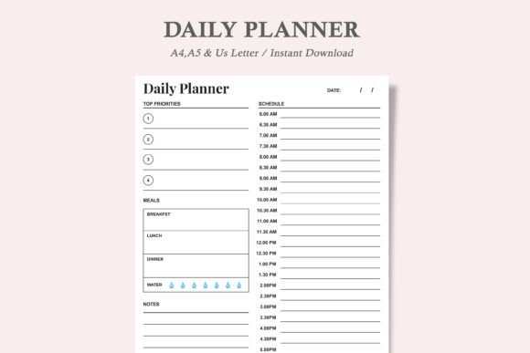 Download Hourly Planner,Daily Planner Printable - Daily planner Collection