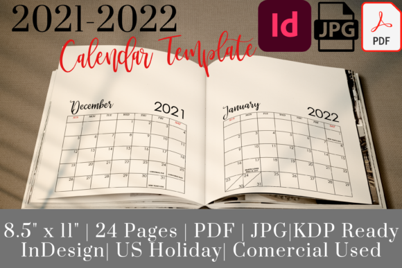 Download 2021-2022 Calendar Template for KDP - Calendar Collection