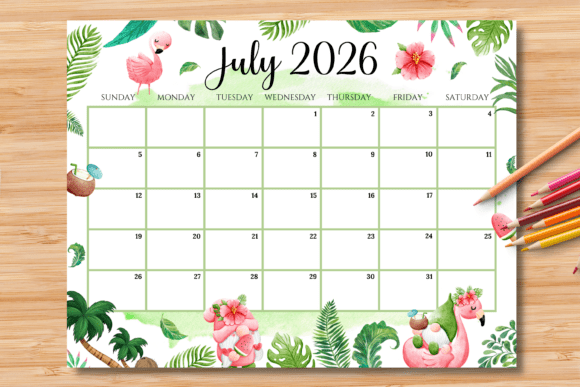 Download Editable/Fillable July 2026 Calendar - Calendar Collection