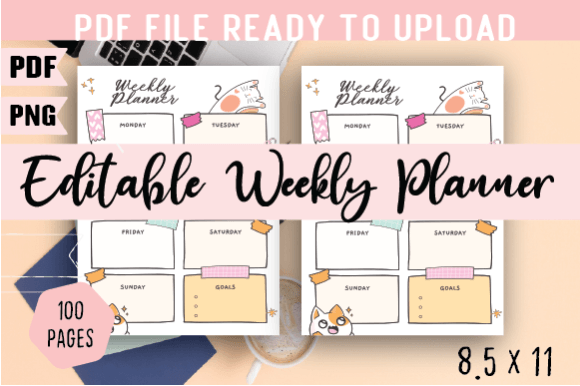 Download Editable Weekly Planner Interior - Planner interior Collection