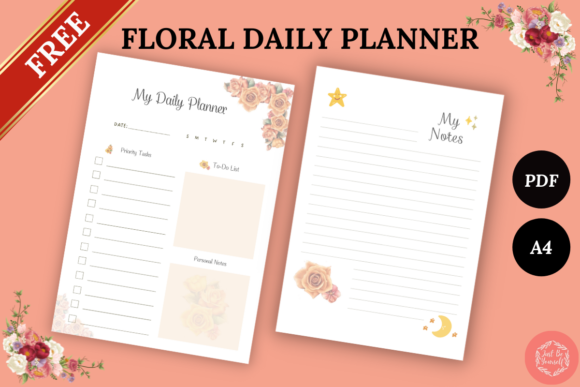 Download Free Printable Floral Daily Planner - Daily planner Collection