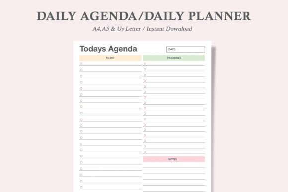Download Todays Agenda,Daily Agenda,Daily Planner - Daily planner Collection