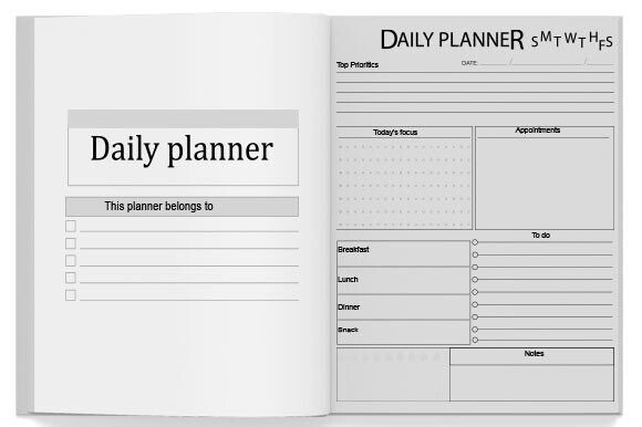 Download Daily Planner KDP Interior Printable - Daily planner Collection
